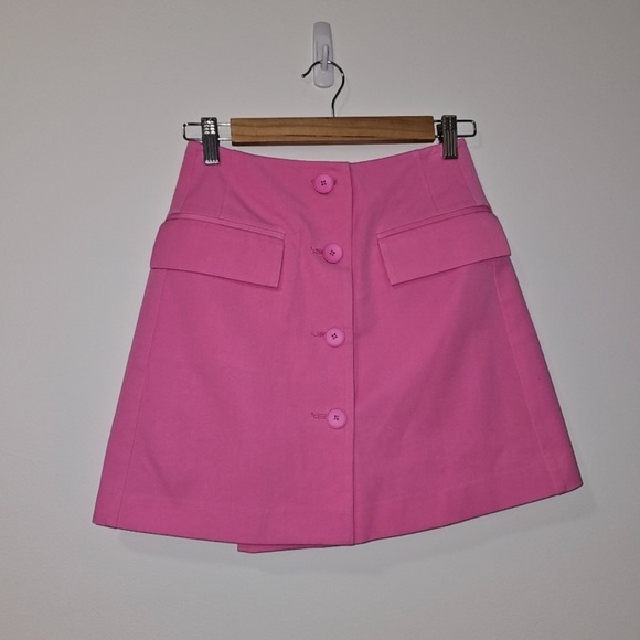 SOLD NWOT Derek Lam Preppy Mini Skirt 2 Bright Pink - Picture 5 of 11